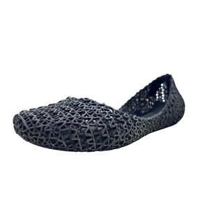 Melissa Jelly Flats Campana in Black Glitter Vegan Flats US 8 EU 39 Brazil Made